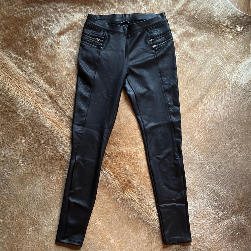 Express Faux Leather Leggings, size Small